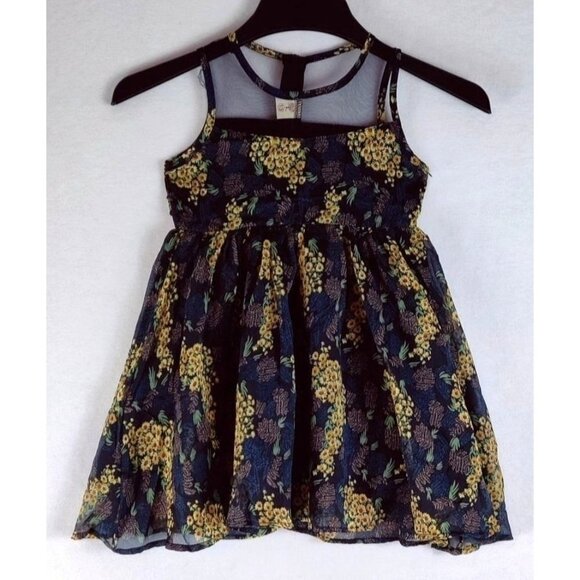 Girls Daisy Dress Sleeveless Black Full Skirt Floral Princes Kidcore Easter - Picture 5 of 10